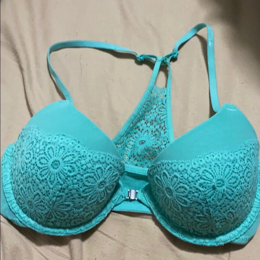 Turquoise racer back arie bra